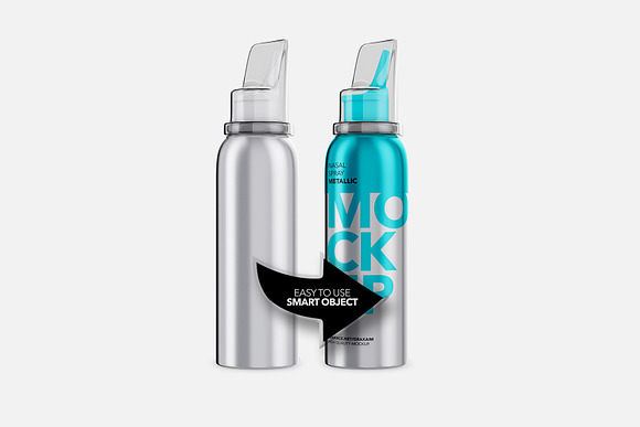 Nasal Spray Metallic Bottle - Mockup in Mockup Templates - product preview 2