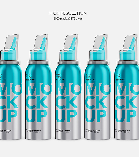 Nasal Spray Metallic Bottle - Mockup in Mockup Templates - product preview 3