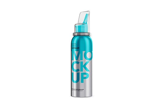 Nasal Spray Metallic Bottle - Mockup in Mockup Templates - product preview 4