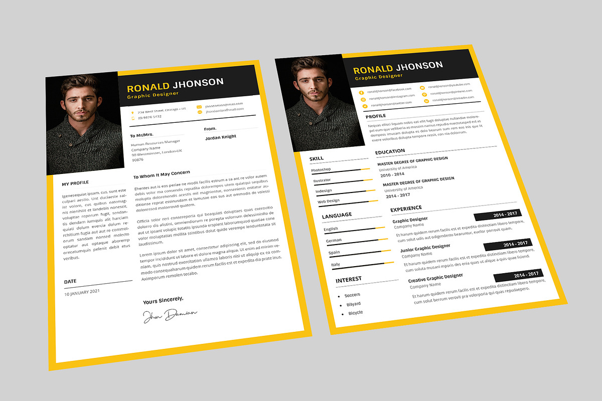 Ronald Graphic Resume Designer in Resume Templates - product preview 8