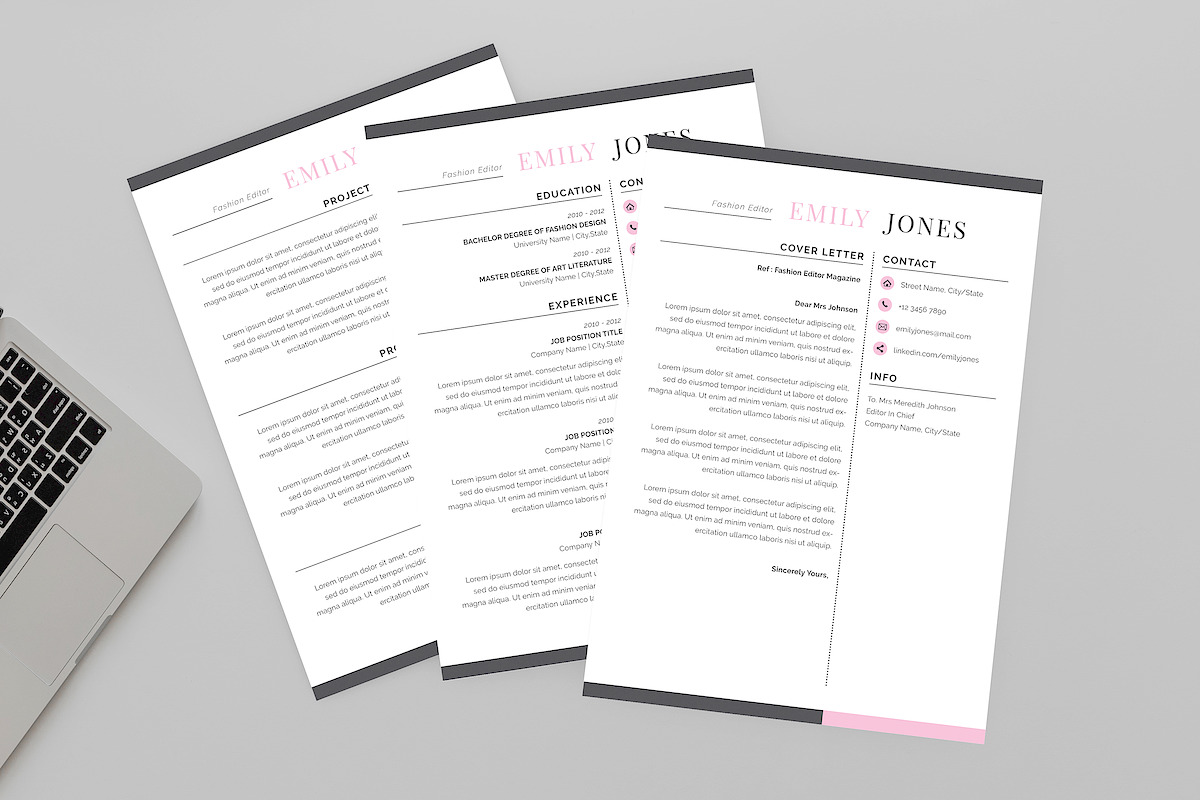 Emily Fashion Resume Designer in Resume Templates - product preview 8