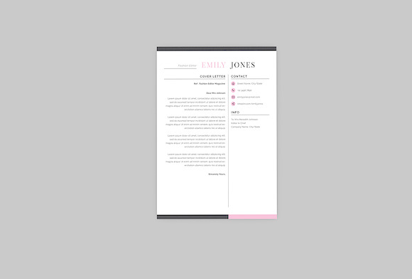 Emily Fashion Resume Designer in Resume Templates - product preview 1