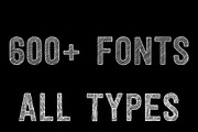 600+ Fonts