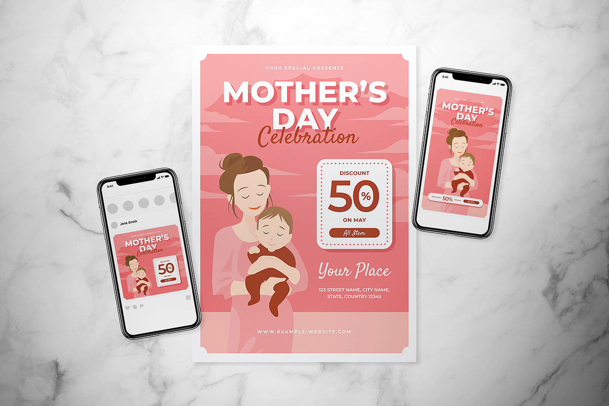 Mother's Day Flyer Set in Flyer Templates - product preview 8
