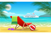 Cruise vessel and beach