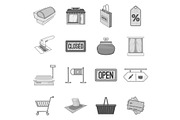Supermarket icons set