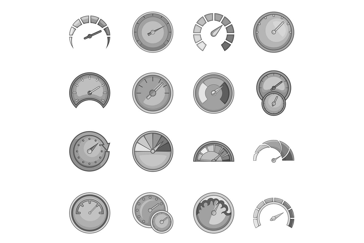 Speedometer icons set in Illustrations - product preview 8