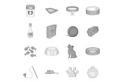 Cats accessories icons set
