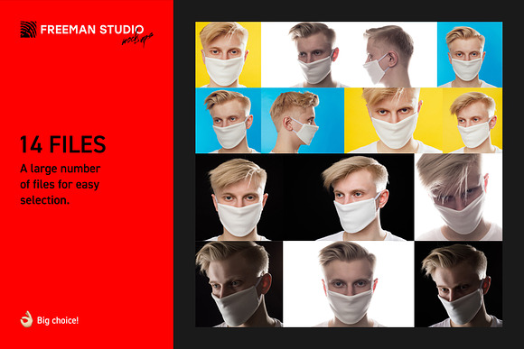 Medical Mask Mock-Up Set in Mockup Templates - product preview 1