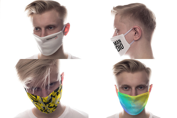 Medical Mask Mock-Up Set in Mockup Templates - product preview 4