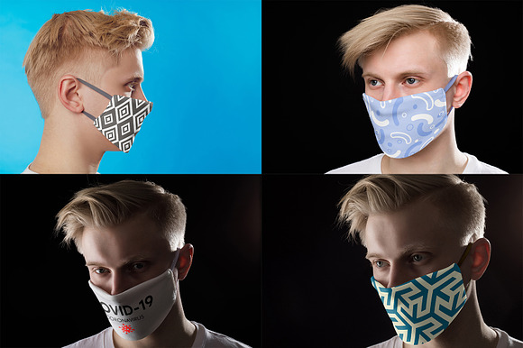 Medical Mask Mock-Up Set in Mockup Templates - product preview 5