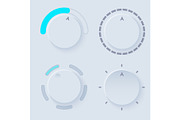 Newmorphic UI circle light set
