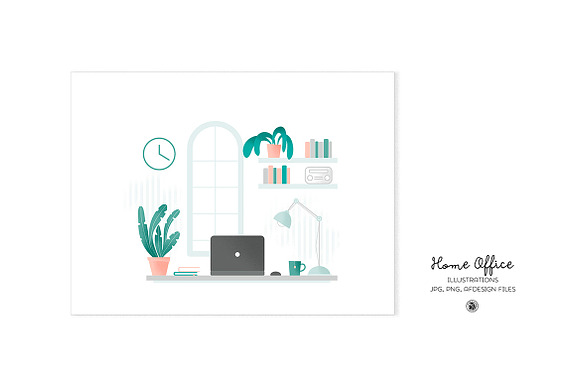 Home Office Illustrations in Illustrations - product preview 2