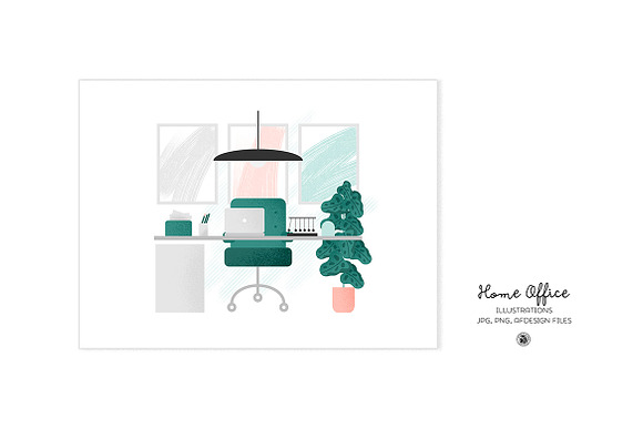 Home Office Illustrations in Illustrations - product preview 3