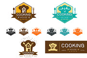 cooking house logo template vector