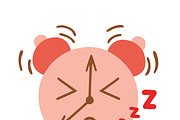 Kawaii style alarm clock, vector