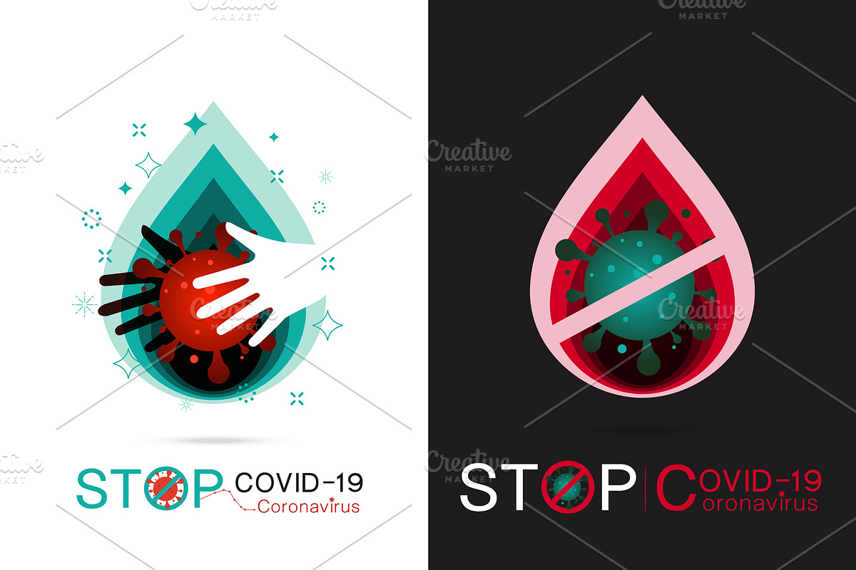 Stop Corona Virus Vector in Logo Templates - product preview 8
