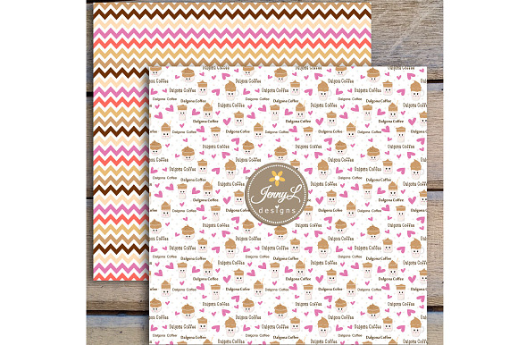 Kawaii Dalgona Coffee Digital Papers in Patterns - product preview 6