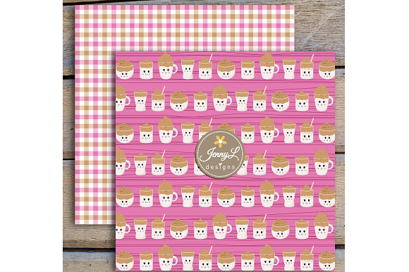 Kawaii Dalgona Coffee Digital Papers in Patterns - product preview 7