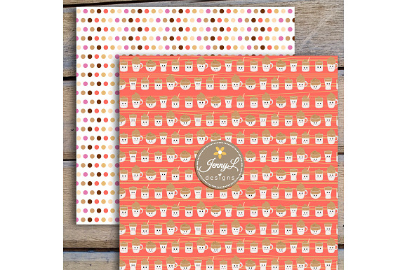Kawaii Dalgona Coffee Digital Papers in Patterns - product preview 8