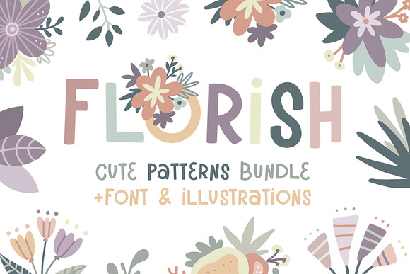 Cute floral pattern bundle (+bonus) in Patterns - product preview 5