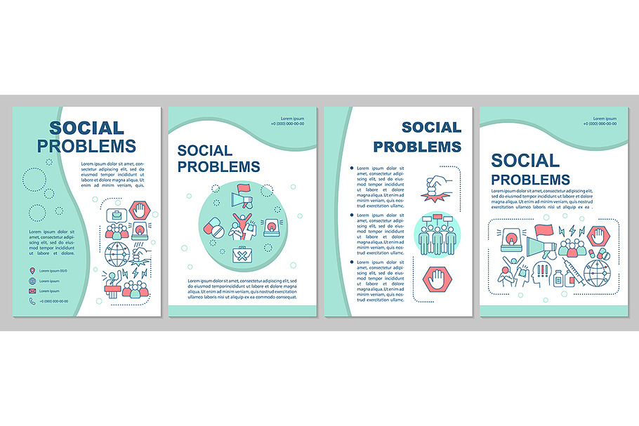 Social problems brochure template in Brochure Templates - product preview 8
