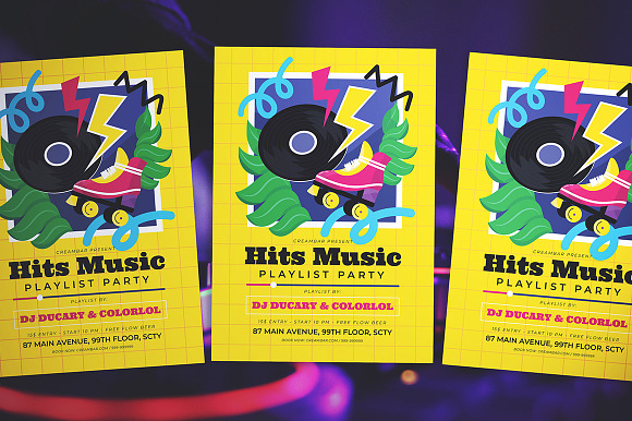 Top Playlist Music Party Flyer in Flyer Templates - product preview 2