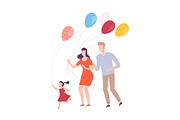 Family with Colorful Balloons