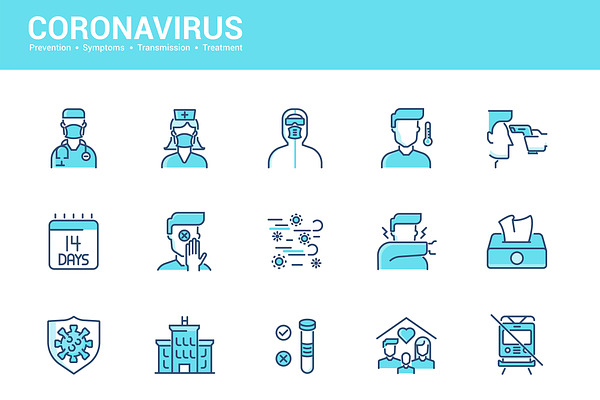 Set of Coronavirus Protection icons
