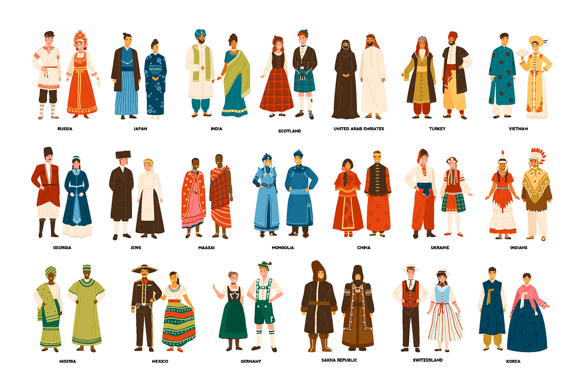 People in national costumes in Illustrations - product preview 8