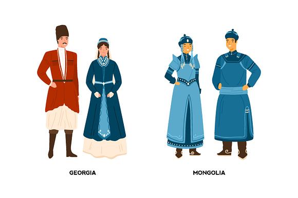People in national costumes in Illustrations - product preview 1