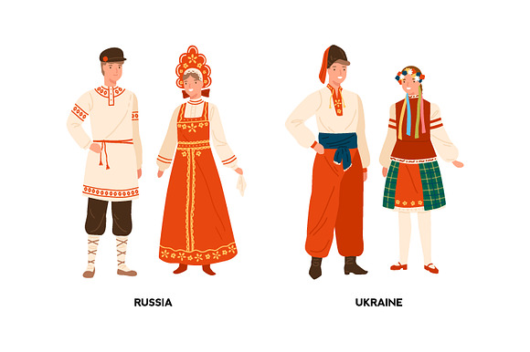 People in national costumes in Illustrations - product preview 3