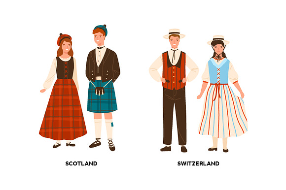 People in national costumes in Illustrations - product preview 6