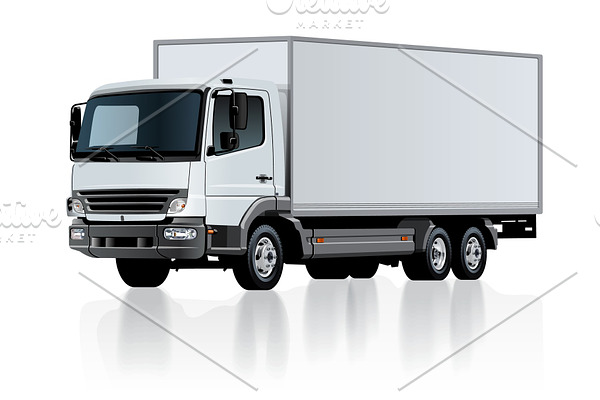 Vector delivery cargo truck template