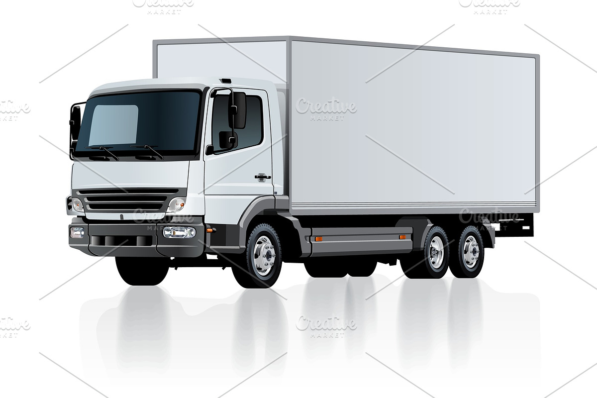 Vector delivery cargo truck template in Branding Mockups - product preview 8