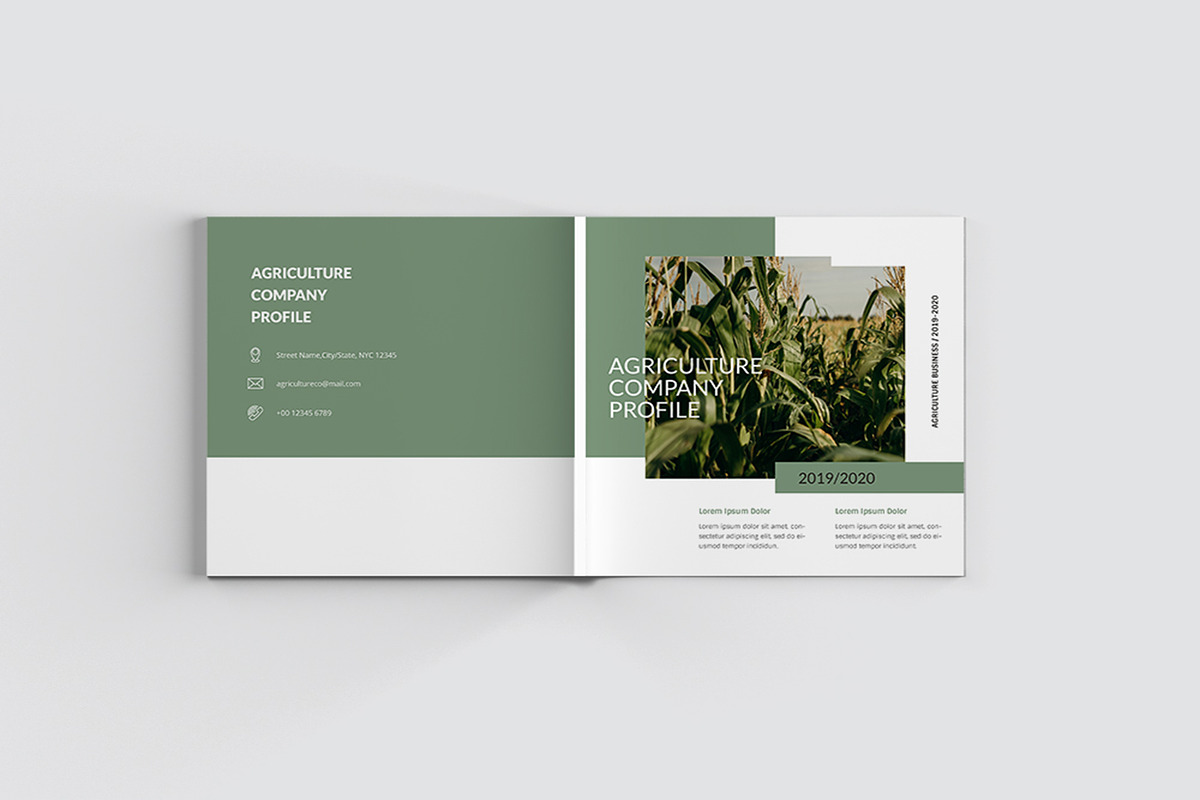 Agriculture Square Company Profile in Magazine Templates - product preview 8