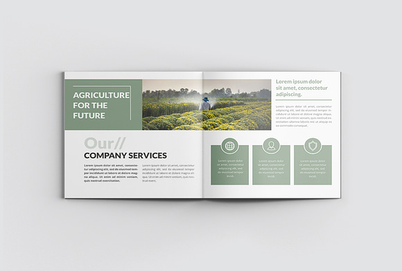Agriculture Square Company Profile in Magazine Templates - product preview 5