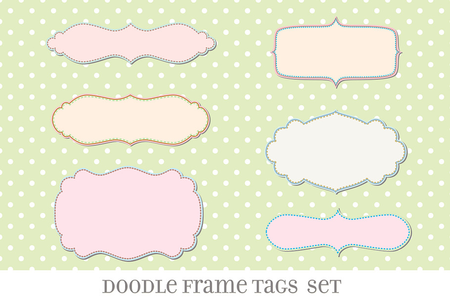 Retro Label Frames Shapes Set No 27 in Photoshop Shapes - product preview 8