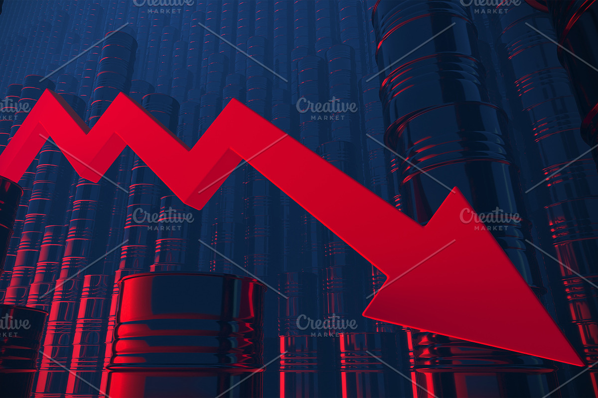 Oil barrels and red diagram in Illustrations - product preview 8