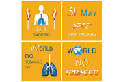 World No Tobacco Day Vector Lungs