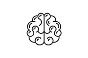 Brain Icon on White Background. Line