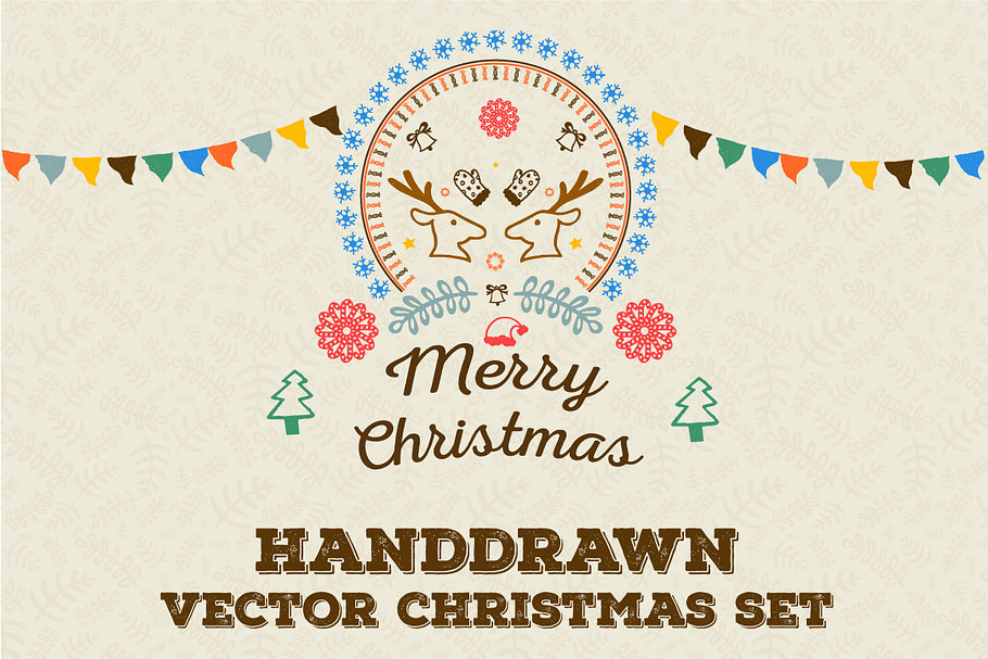 Hand-drawn Christmas Vector Goodies in Patterns - product preview 8