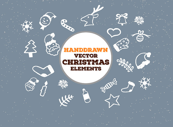 Hand-drawn Christmas Vector Goodies in Patterns - product preview 2