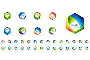 Set of business hexagon vector logo