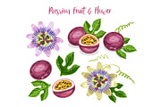 Passion Fruit and Flower set