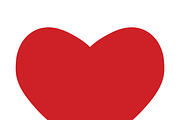 Red heart on white, vector