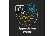 Appreciation events chalk icon