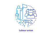 Labour union blue concept icon