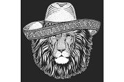 Lion head. Sombrero is traditional