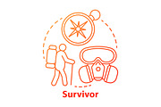 Survivor red concept icon